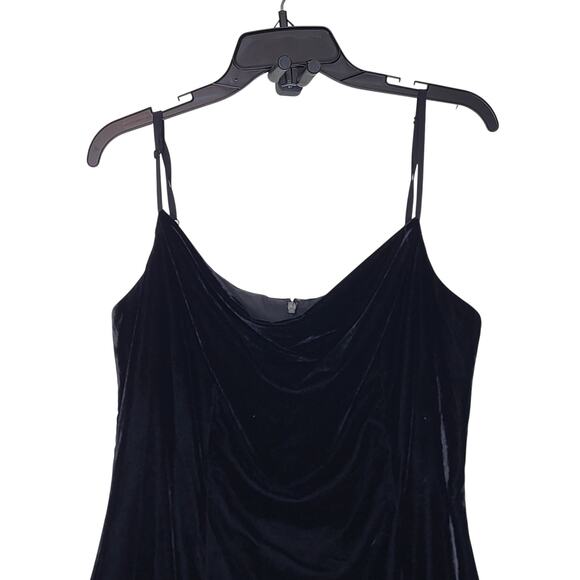Antonio Melania Black Phoenix Velvet Cowl Neck Sheath Maxi Dress NWT size 10 - Picture 3 of 12